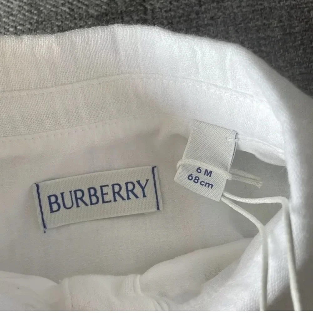 Burberry Baby Boy EKD 2-Piece Gift Set White 6M NWT Box